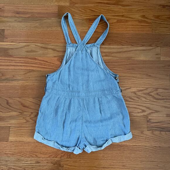 Show Me your Mumu Beachside Overalls Women Medium Blue Cuffed Casual Cottagecore - Picture 1 of 7